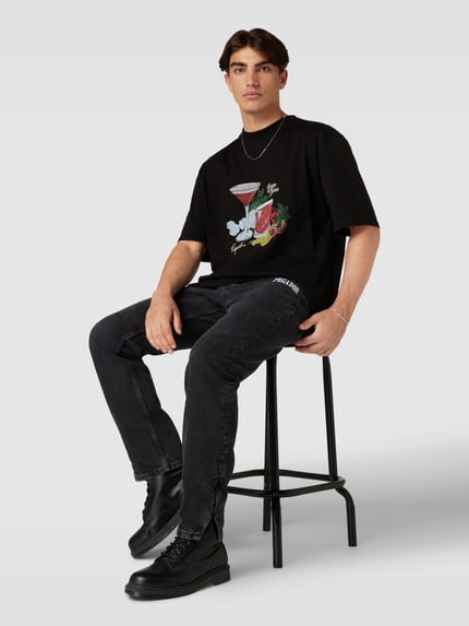 PEGADOR Jeans mit Label-Stitching Modell 'Carpe' Black 1