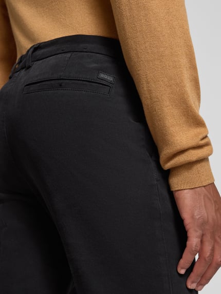 BOSS Slim fit broek van katoenmix, model 'KAITON1' Zwart - 3