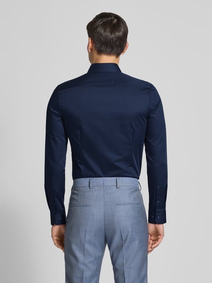 OLYMP No. Six Koszula biznesowa o kroju super slim fit z kołnierzykiem typu kent Granatowy 5