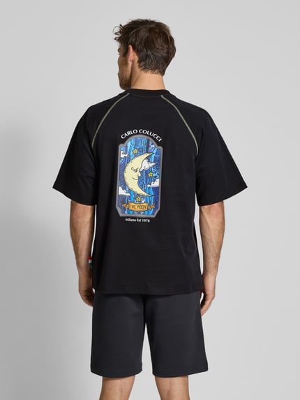Carlo Colucci Oversized T-shirt met labelprint Zwart - 5