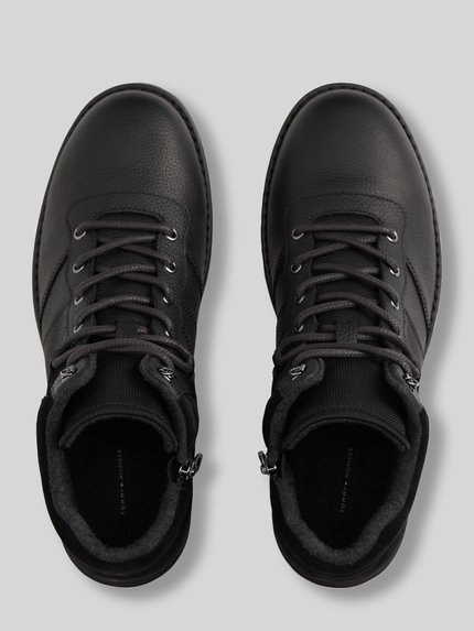 Tommy Hilfiger Schnürstiefel aus echtem Rindsleder Black 4