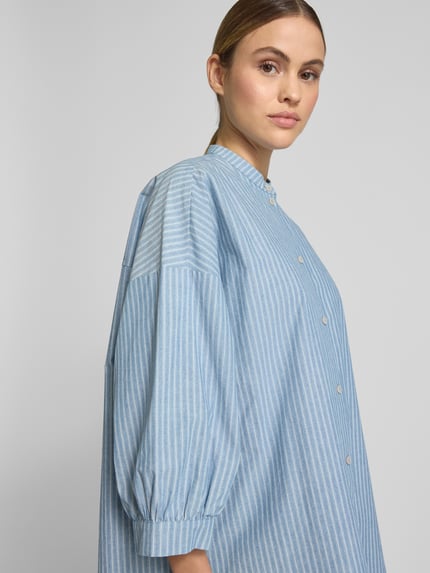 Jake*s Studio Woman Bluzka o kroju relaxed fit ze stójką Jeansowy niebieski 3