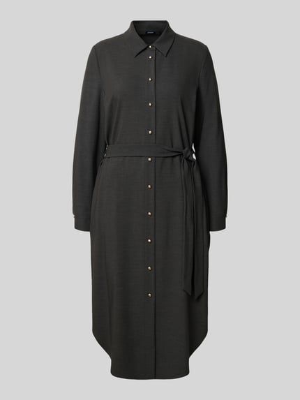JOOP! Midi-jurk met strikceintuur, model 'DALINA' Middengrijs - 2