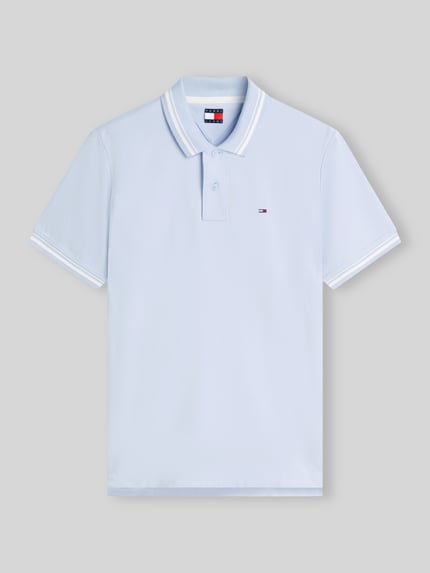 Tommy Jeans Regular Fit Poloshirt aus reiner Baumwolle Hellblau 2