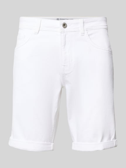 Tom Tailor Krój slim fit szorty jeansowe z mieszanki bawełny Złamany biały melanż 2