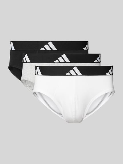 Productfoto, Slip met elastische logo in band Model 'Active Flex' in set van 3 van adidas, mix van katoen en elastaan, nauwsluitend model