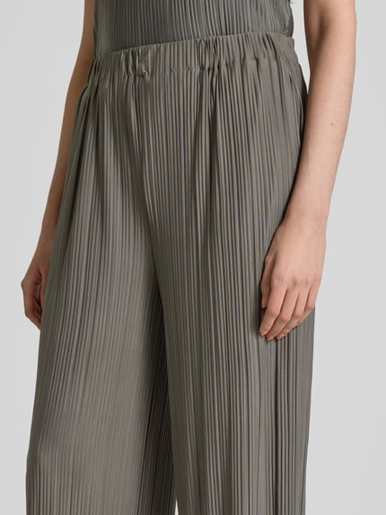 Samsøe Samsøe Straight Leg Stoffhose mit Plisseefalten Modell 'UMA' Schlamm 3