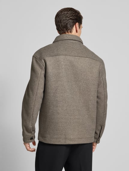 Selected Regular Fit Hemdjacke mit Woll-Anteil Modell 'MITCH' Taupe 5