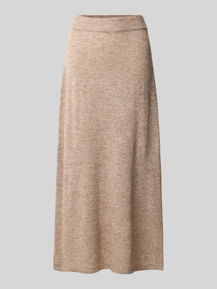 Produktfoto, Maxi-Rock mit geripptem Bundabschluss von VERO MODA in unifarbener Strickoptik, strukturierte Oberfläche, figurumspielende Midi-Länge