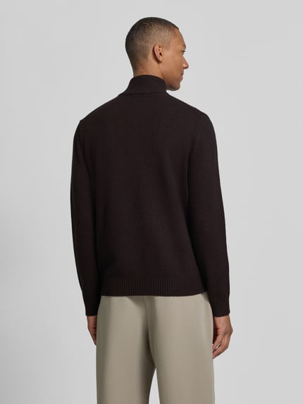 CINQUE sweter z dzianiny o kroju regular fit z kołnierzem zapinanym Ciemnobrązowy 5