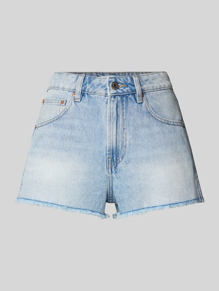 Gina Tricot Szorty jeansowe z efektem znoszenia i frędzlami Jeansowy niebieski 2