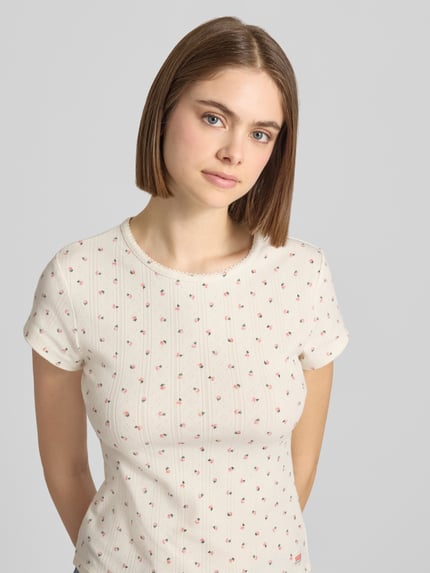 Levi's® Regular Fit T-Shirt aus Baumwoll-Mix Modell 'DRY GOODS TEE' Ecru 3