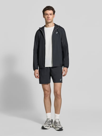 ASICS Windbreaker mit Logo-Print und Kapuze Black 1