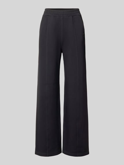 Wide fit broek van viscosemix met elastische band Shop The Look MANNEQUINE