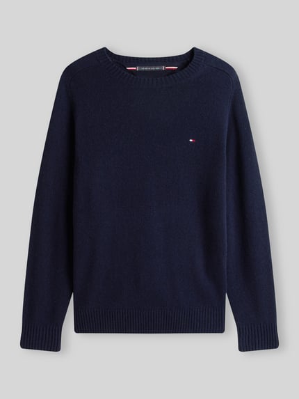 Tommy Hilfiger Regular Fit Pullover aus Lammwoll-Mix Marine 2
