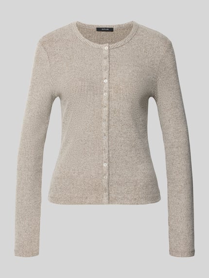OPUS Langarmshirt Modell 'Saltus' mit Zierknöpfen Taupe 2