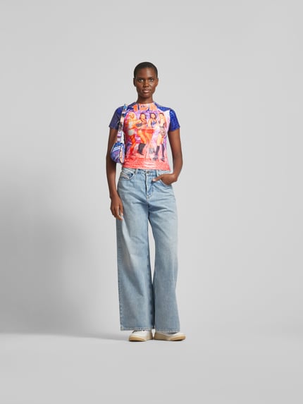 Diesel T-shirt met all-over motief Blauw - 1