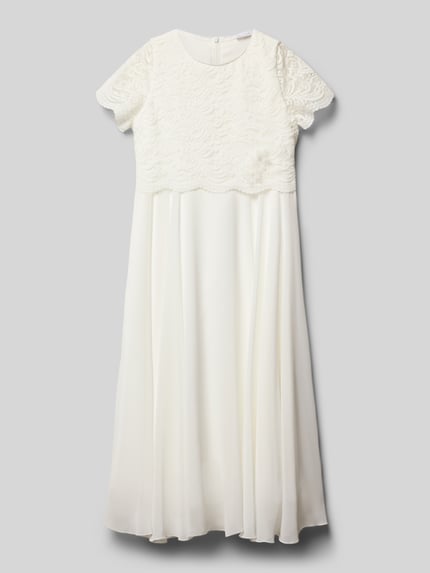 Produktfoto, Regular Fit Jurk met kant van Weise voor kinderen, ronde hals, onderrok, semi-transparant, korte mouw, wit, maat 134