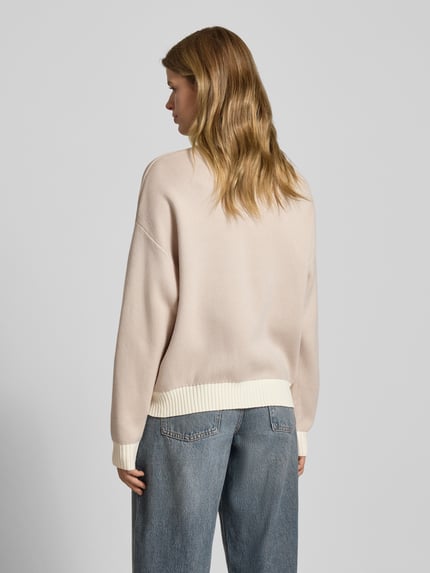 LeGer Oversized schipperstrui met opstaande kraag Model 'Charis' Beige - 5