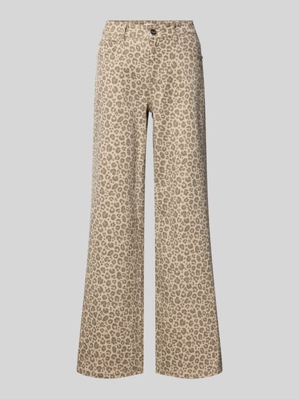 Jeansy rozkloszowane ze zwierzęcym wzorem Shop The Look MANNEQUINE