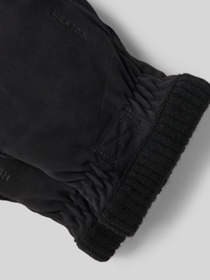 Hestra Lederhandschuhe mit Label-Detail Modell 'Joar' BLACK 2
