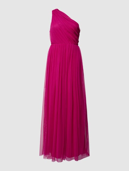 Lace & Beads Abendkleid mit One-Shoulder-Träger Kirsche 2