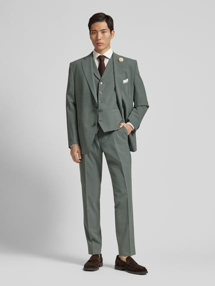 Carl Gross Slim Fit 2-Knopf-Sakko mit Woll-Anteil Modell 'Shelby' Gruen 1