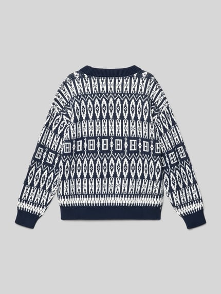 Tommy Hilfiger Kids Regular fit gebreide pullover van katoenmix, model 'FAIRISLE' Grafiet - 3