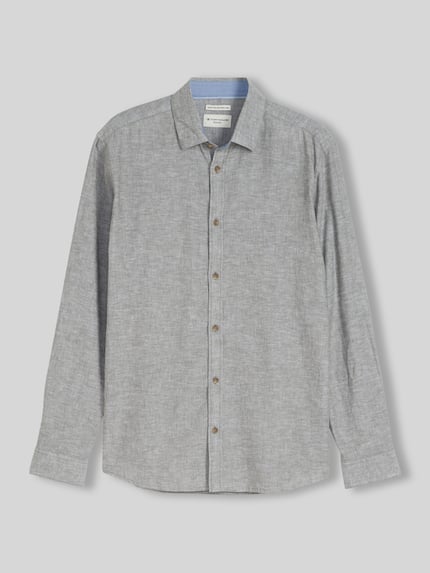 Tom Tailor Regular Fit Freizeithemd aus Leinen-Baumwolle-Mix Lind 2