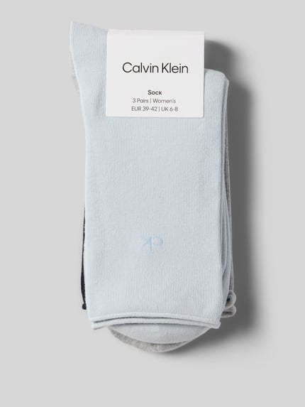 CK Calvin Klein Sokken met logostitching in een set van 3 paar Lichtblauw - 3