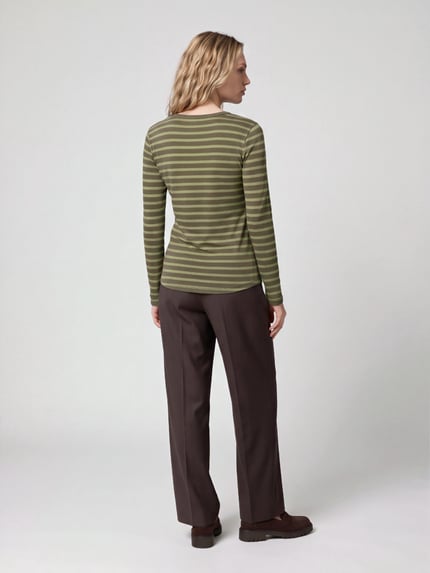 s.Oliver RED LABEL Longsleeve mit abgerundetem Saum Khaki 5