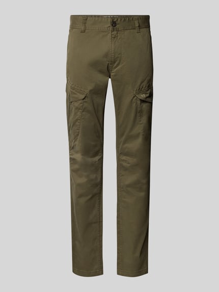 PME Legend Spodnie cargo o kroju slim fit z wyhaftowanym logo Oliwkowy 2