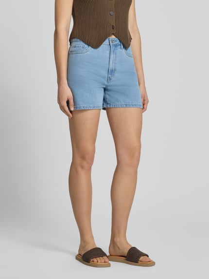 PIECES Szorty jeansowe o kroju regular fit z mieszanki bawełny model 'ABBI' Jasnoniebieski 4