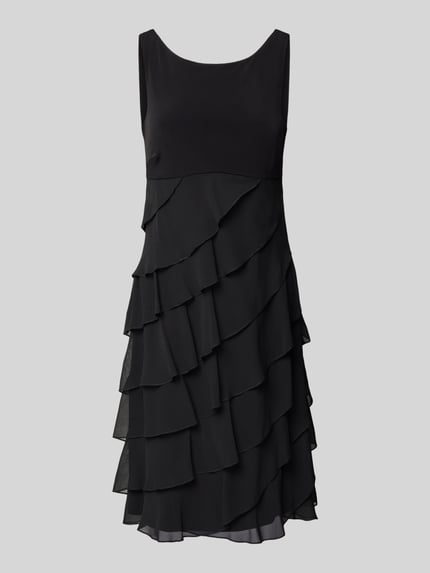 Knielanges Cocktailkleid mit Volants Shop The Look MANNEQUINE
