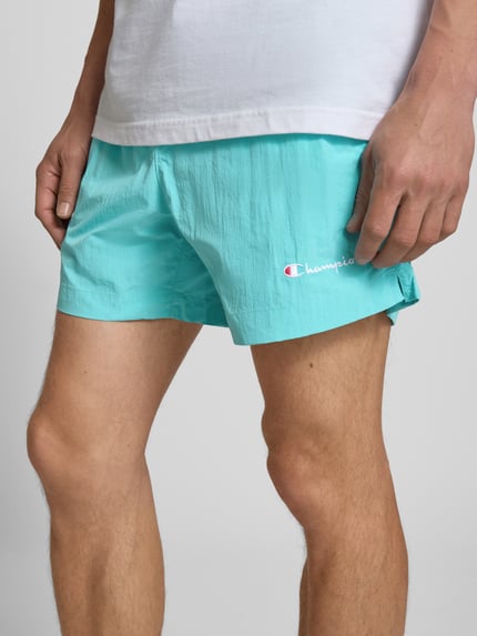 Champion Regular Fit Badehose mit Label-Stitching Aqua 3
