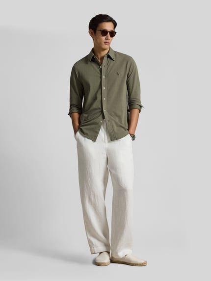 Polo Ralph Lauren Regular Fit Freizeithemd aus reiner Baumwolle Oliv 1