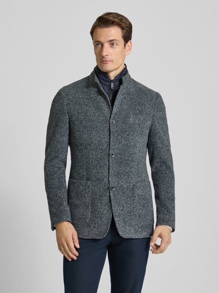 ROY ROBSON Slim Fit Sakko mit Stehkragen und Brusttasche Blau 4