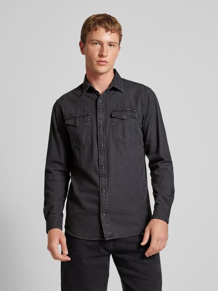 JACK & JONES Slim Fit Freizeithemd mit Kentkragen Modell 'ESHERIDAN' Black 4