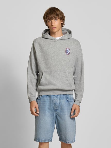 REVIEW Hoodie met labelprint Lichtgrijs gemêleerd - 4
