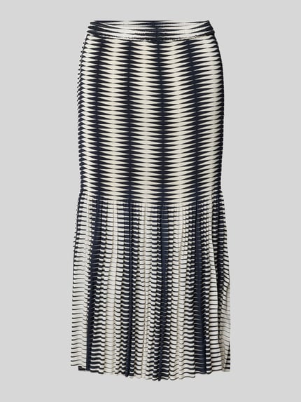 someday. Midirok met plissévouwen, model 'Onora' Marineblauw - 2