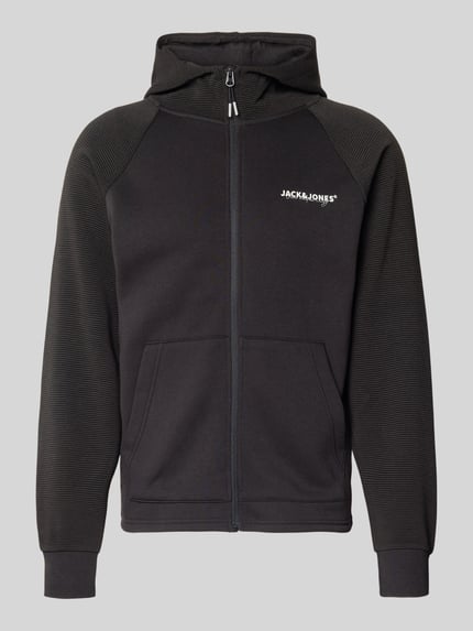 JACK & JONES Regular fit sweatjack met logoprint, model 'Thatcher' Zwart - 2
