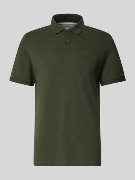 Produktfoto, Regular Fit Poloshirt aus reiner Baumwolle von s.Oliver RED LABEL in Dunkelgrün, glatte Struktur, klassische Form