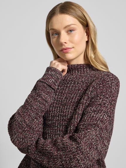Selected Regular fit gebreide pullover van katoenmix, model 'SELMA' Prune - 3