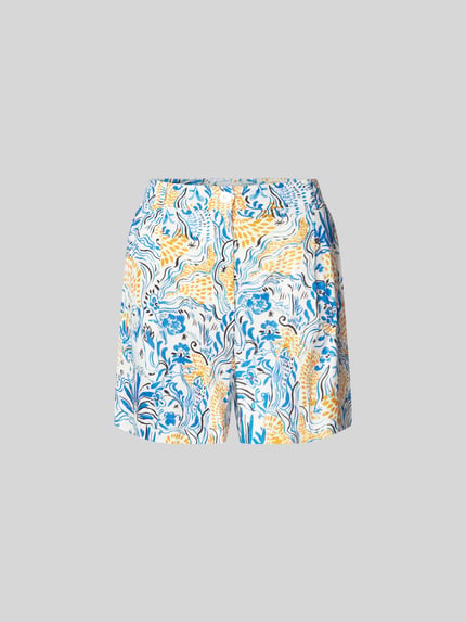 Lala Berlin Short met stolpplooi Bleu gemêleerd - 2