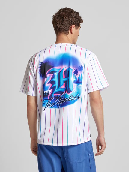 The Hundreds T-Shirt mit Knopfleiste Modell 'PALMS' Weiss 5