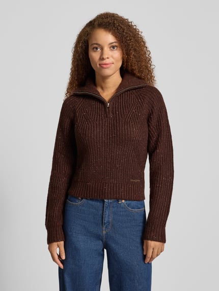 Tommy Jeans Regular fit schipperstrui met wol, model 'NEP' Donkerbruin - 4