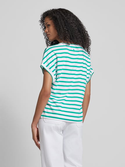 COMMA T-Shirt mit Allover-Muster Tuerkis 5