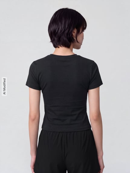 Nike T-shirt z mieszanka modalu i bawełny Czarny 5