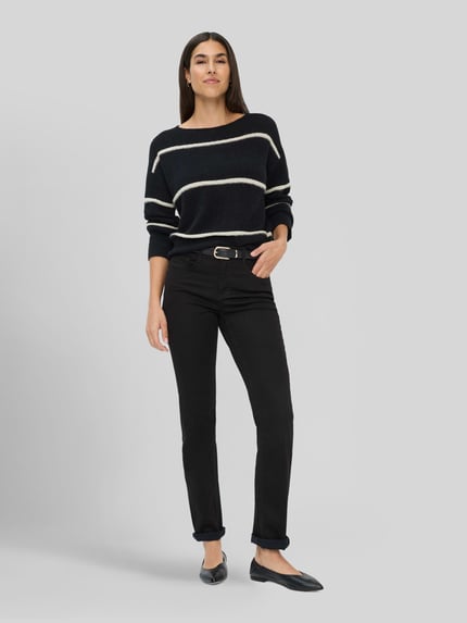 Brax Regular fit recht broek van mix van katoen en lyocell met mix van modal, katoen en elastaan model 'MARY' Zwart - 1
