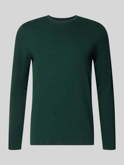 Christian Berg Men Slim Fit Longsleeve aus reiner Baumwolle Dunkelgruen 1